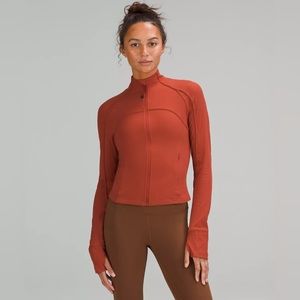 Ribbed define cropped jacket cayenne size 8